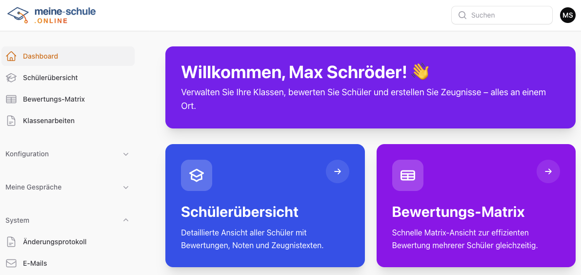 Dashboard Desktop - Alles an einem Ort